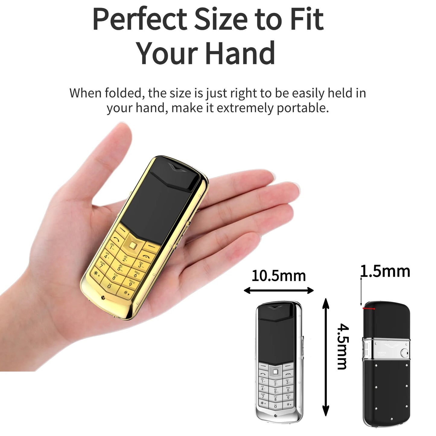 Unlocked Metal Body Palm Cellphone Small Size Poratable Classic Dual Sim Blacklist  High-Tech-End Signature Mobile Phone GSM 2G