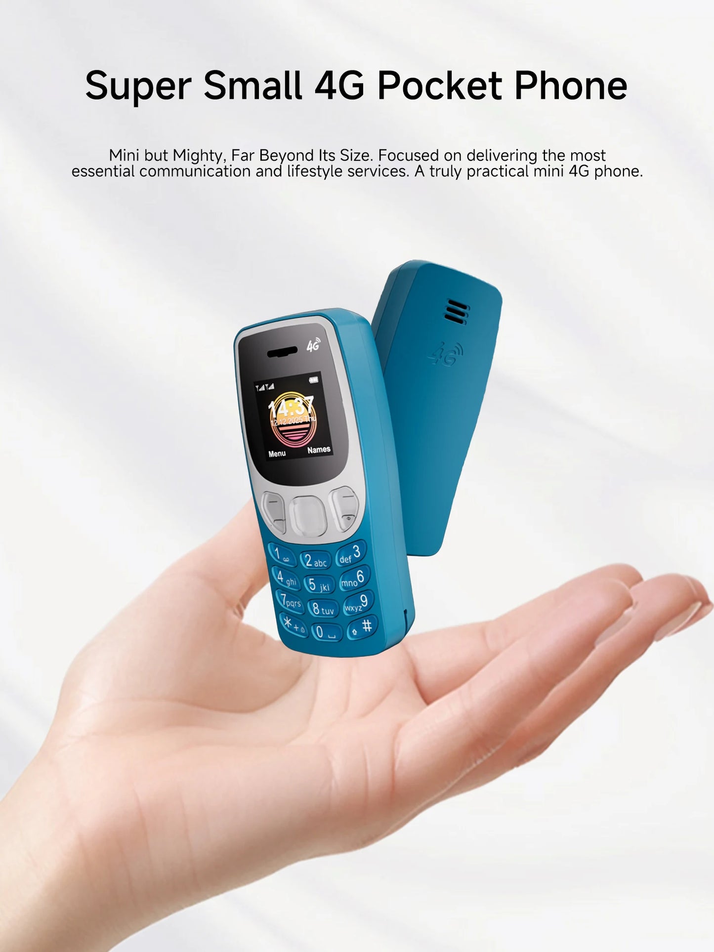 SERVO BM80 LTE 4G Mini Mobile Phone Dual SIM Standby Speed Dial Blacklist Call Recording 0.85" Screen Super Small Phones Back-up