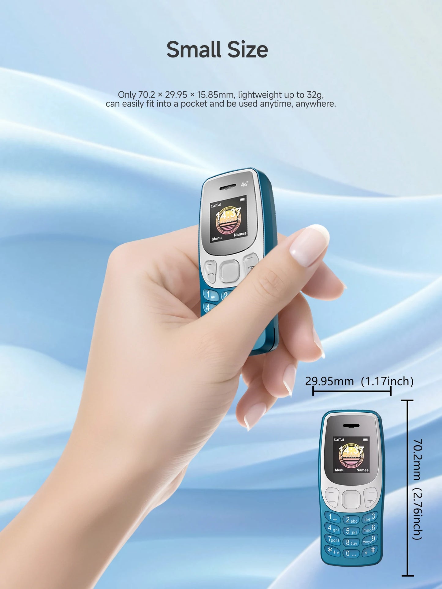 SERVO BM80 LTE 4G Mini Mobile Phone Dual SIM Standby Speed Dial Blacklist Call Recording 0.85" Screen Super Small Phones Back-up