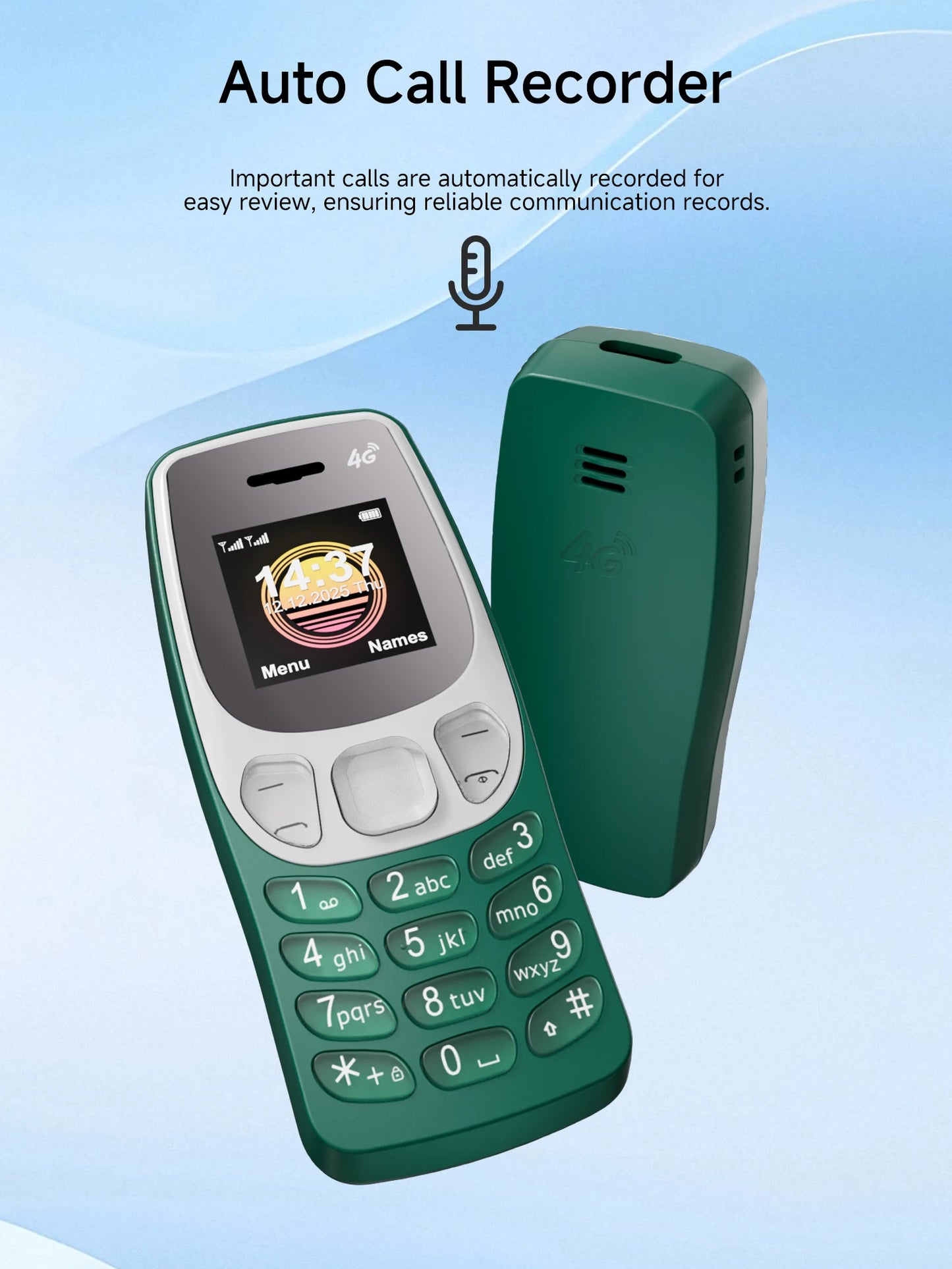 SERVO BM80 LTE 4G Mini Mobile Phone Dual SIM Standby Speed Dial Blacklist Call Recording 0.85" Screen Super Small Phones Back-up